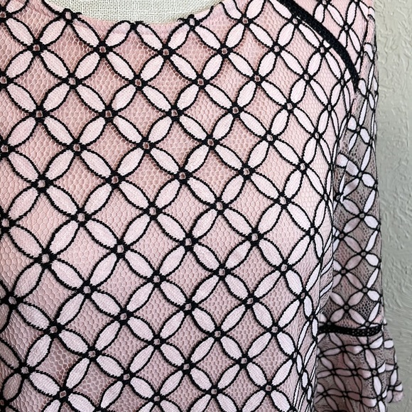 Sandra Darren Pink & Black Lace Dress - Picture 3 of 11